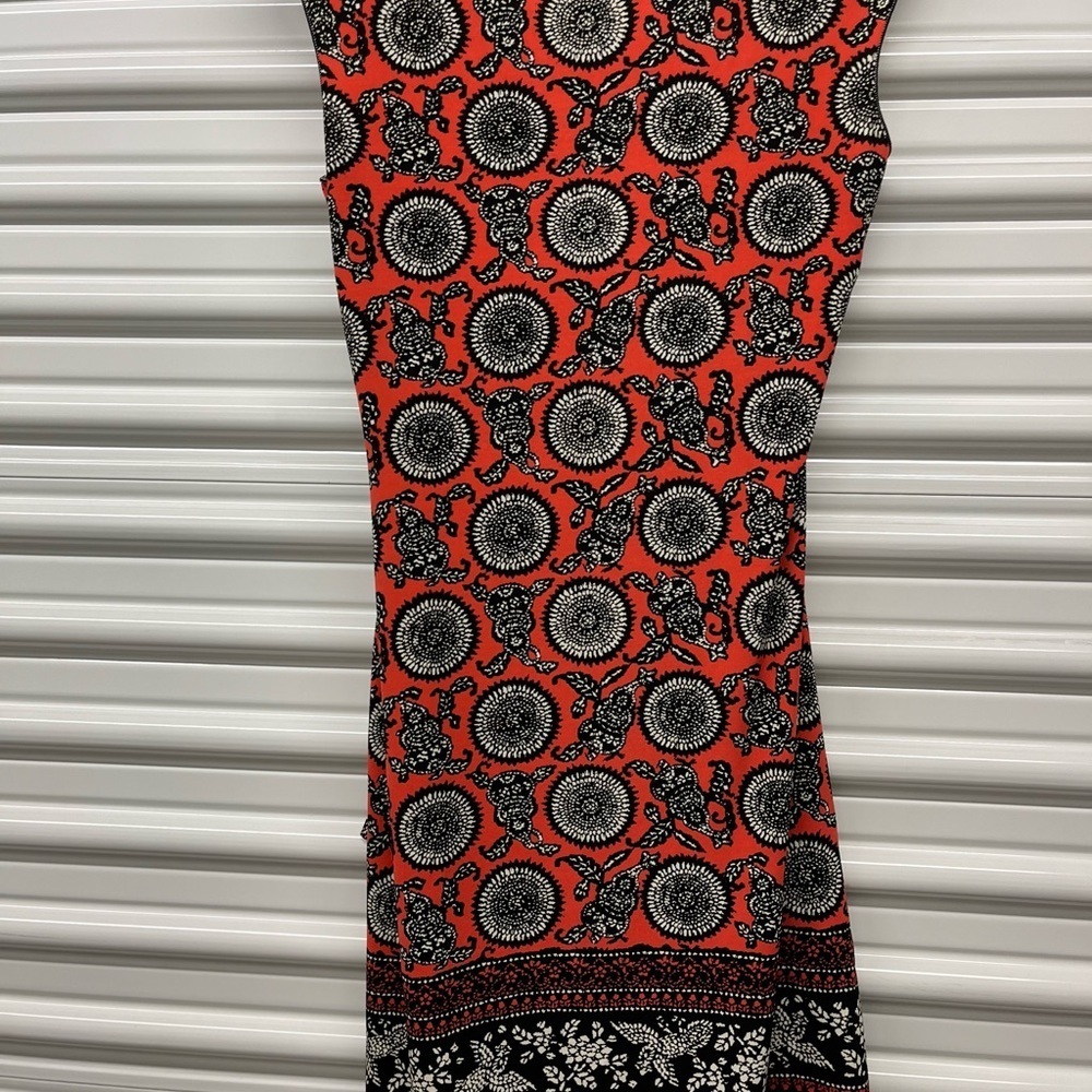 Max Studio Black and Red Ruched Sheath Midi Dress Size M - Picture 3 of 3